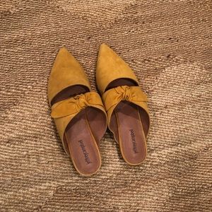 Jeffrey Campbell mustard yellow slides